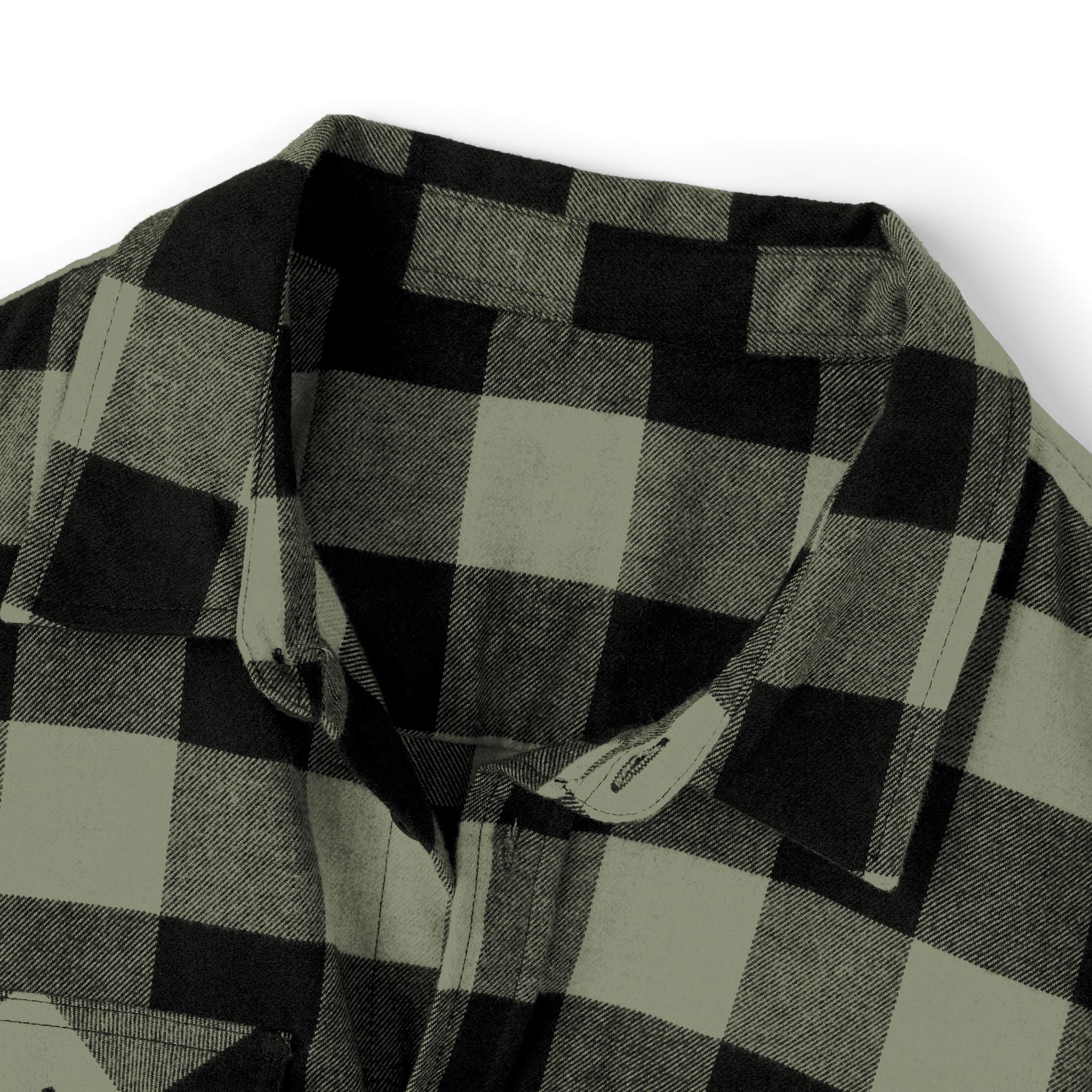 Green Buffalo Plaid Flannel Shirt — Classic Casual Lumberjack Button-Up